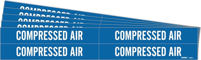 Brady 7060-4-PK, Compressed AIR Pipe Marker Vinyl White on Blue 4 per Card, 5 PK, Legend 'Compressed AIR' - Image 2